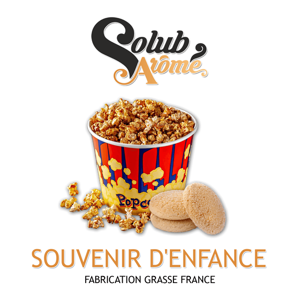 Ароматизатор Solub Arome - Souvenir d'enfance (Печиво з карамеллю та хрустким попкорном), 5 мл SA113