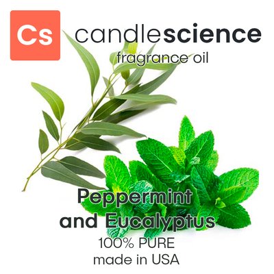 Аромамасло CandleScience - Peppermint and Eucalyptus (Мята и эвкалипт), 50 мл CS045