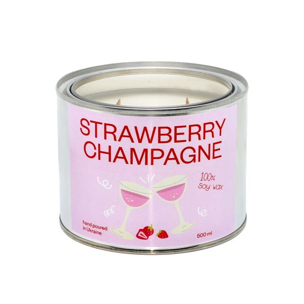 Ароматична свічка Strawberry Champagne (Полуничний шампанський), 500 мл RR016